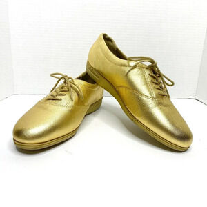 Easy Spirit Anti-Gravity Gold Leather Comfort Sneakers Lace-Up Shoes Women's 8